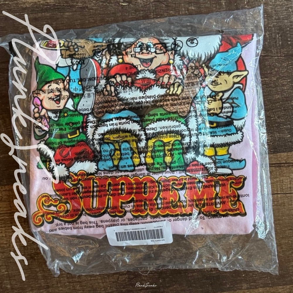 Supreme Naughty Santa Tee • Pink • FW2025